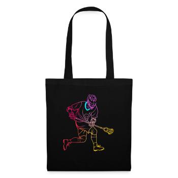 Dessin d’un joueur de crosse - Sac en tissu - noir - Devant