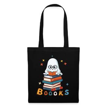 Cute Funny Book Lover Ghost - Tote Bag - black - Front