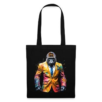 Gorilla Anzug Affe Bunt Tier Design Print - Stoffbeutel - Schwarz - Vorne