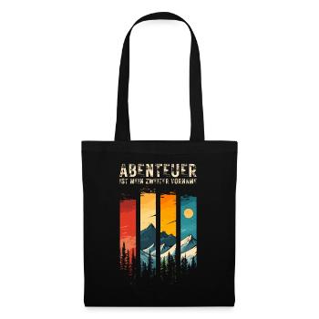Aventure Prénom - Randonnée en montagne pour les aventuriers - Sac en tissu - noir - Devant