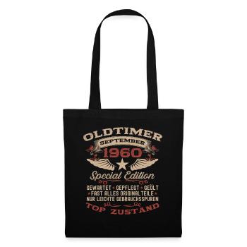 65ème Anniversaire Voiture Classique Septembre 1960 Millésime 60 - Sac en tissu - noir - Devant