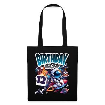 Astronaute 12e anniversaire Espace - Sac en tissu - noir - Devant