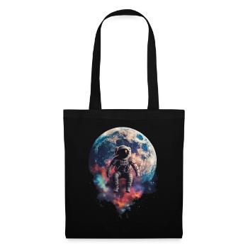 Astronaute Lune flottante de l’espace - Sac en tissu - noir - Devant