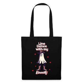 Funny Cowboy With Boots Line Dance Ghost - Tote Bag - black - Front