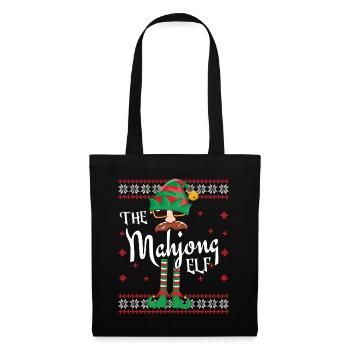 Mahjong Elf Weihnachts-Outfit für Familienfeiern - Stoffbeutel - Schwarz - Vorne