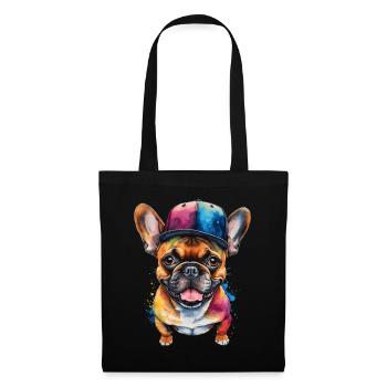 Bouledogue Français Snapback Cap Frenchie Dog - Sac en tissu - noir - Devant