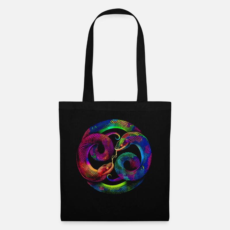 Schlange Reptil Popart - Stoffbeutel - Schwarz