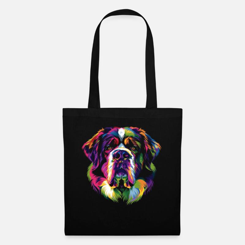 Bernhardiner Hund Popart - Stoffbeutel - Schwarz