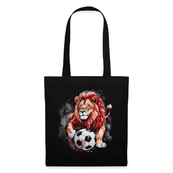Löwe Fußball Bunt Ungarn Tier Design Print - Stoffbeutel - Schwarz - Vorne