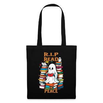 Cute book lover ghost reading in peace - Tote Bag - black - Front