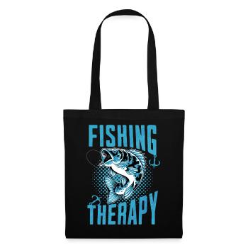 Pêche Thérapie Pêcheur relaxant - Sac en tissu - noir - Devant