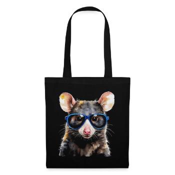 Lunettes de soleil Opossum Imprimé de design animalier coloré - Sac en tissu - noir - Devant