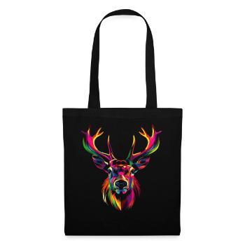 Renne Noël Père Noël Popart - Sac en tissu - noir - Devant