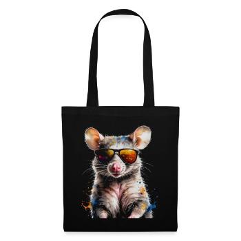 Lunettes de soleil Opossum Imprimé de design animalier coloré - Sac en tissu - noir - Devant