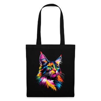 Maine Coon Cat Colorful Rainbow Maine Coon Cats - Tote Bag - black - Front