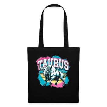 Taurus Horoscope Astrology Vintage 80s Design. - Tote Bag - black - Front