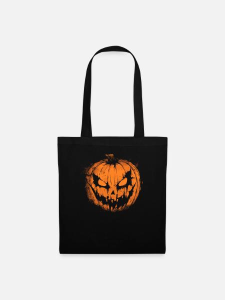 Horror Halloween Kostüm - Jack O'Lantern Fratze - Stoffbeutel - Schwarz