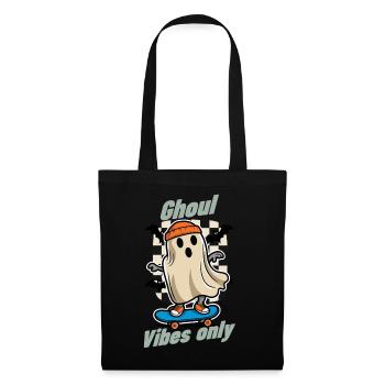 Ghoul Vibes Only Funny Halloween Saying Design - Tote Bag - black - Front