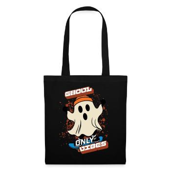 Ghoul Vibes Only Funny Halloween Saying Design - Tote Bag - black - Front