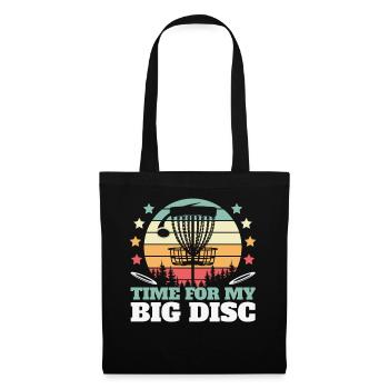 C’est l’heure de mon Big Disc Disc Golf rétro - Sac en tissu - noir - Devant