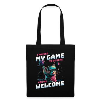 Je viens de mettre mon jeu en pause pour être ici Cat Space VR - Sac en tissu - noir - Devant