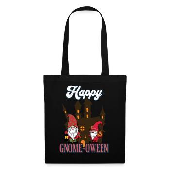 Happy Gnome-Oween Lustiger Halloween Gnom Spruch - Stoffbeutel - Schwarz - Vorne