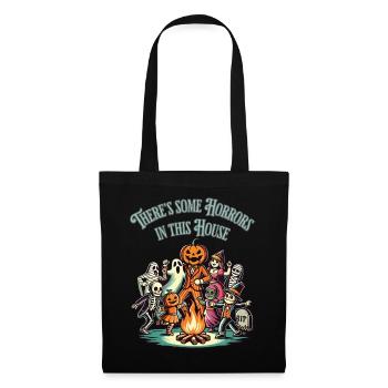 Il y a des horreurs drôles de dicton d’Halloween - Sac en tissu - noir - Devant
