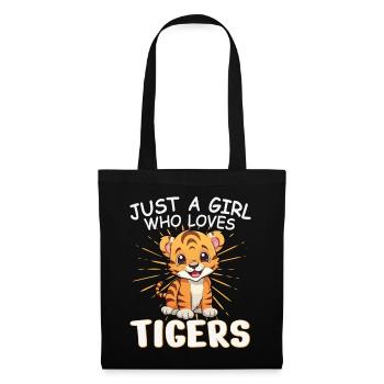 Juste une fille qui aime les tigres mignons - Sac en tissu - noir - Devant