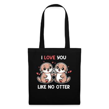 Je t’aime comme pas de loutre Couple mignon de loutre - Sac en tissu - noir - Devant
