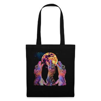 Lézard huppé Lune hurlante - Sac en tissu - noir - Devant