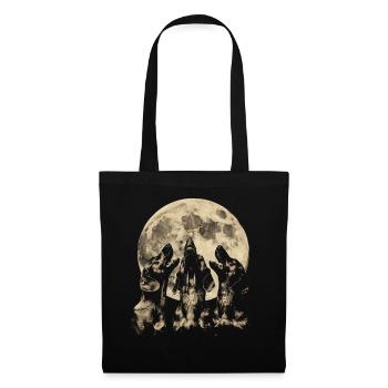 Dachshund Dog Howling Moon - Tote Bag - black - Front