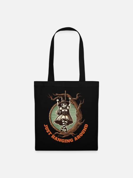 Juste traîner drôle de dicton d’Halloween - Sac en tissu - noir