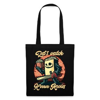 Funny Saying Design Let's Watch Horror Movies - Tote Bag - black - Front