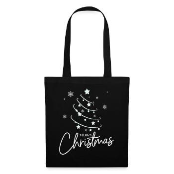 Weihnachtsstern Spirale Stil - Stoffbeutel - Schwarz - Vorne
