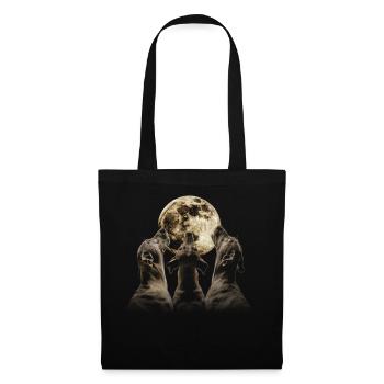 Dogue Allemand Chien Lune Hurlante - Sac en tissu - noir - Devant