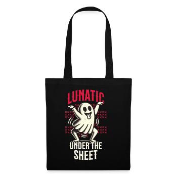 Lunatique sous le drap drôle de conception fantôme - Sac en tissu - noir - Devant