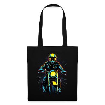 Motard néon sur moto - Sac en tissu - noir - Devant