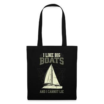 J’aime les grands bateaux et je ne peux pas mentir - voilier - Sac en tissu - noir - Devant
