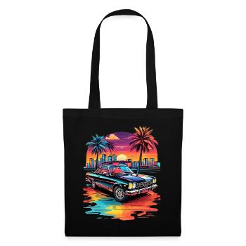 Retro Car Cruiser at Sunset - Tote Bag - black - Front
