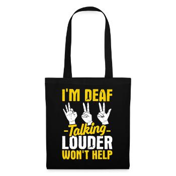 Deaf Pride ASL Gebärdensprache - Stoffbeutel - Schwarz - Vorne
