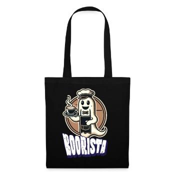 Café drôle disant Boorista Halloween fantôme - Sac en tissu - noir - Devant
