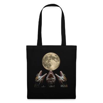 Leopard Gecko Lizard Howling Moon - Tote Bag - black - Front