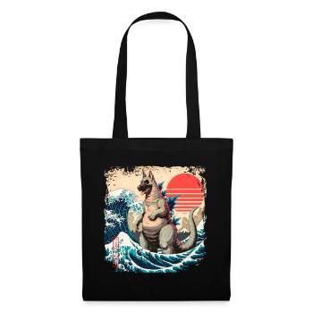 Funny Monster German Shepherd Dogzilla Anime Manga - Tote Bag - black - Front