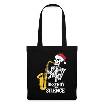 Saxophone squelette Destroy the Silence Musique - Sac en tissu - noir - Devant