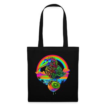 Kiwi Tier Obst Sonnenbrille Strand Regenbogen Popa - Stoffbeutel - Schwarz - Vorne