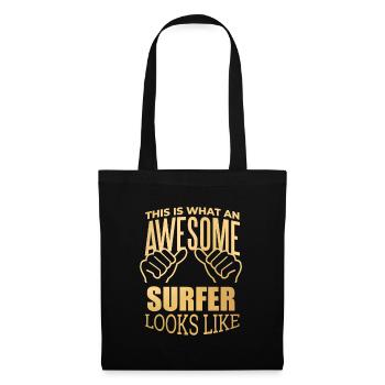 surfeur - Sac en tissu - noir - Devant