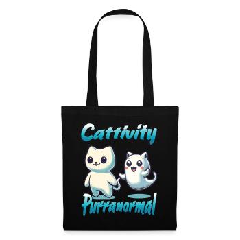 Tenue drôle d’Halloween avec des chats fantômes mignons - Sac en tissu - noir - Devant