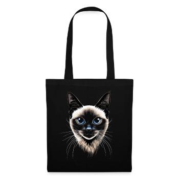 Siamkatze Siam Katze Siamese Cat Siamesen Katzen - Stoffbeutel - Schwarz - Vorne