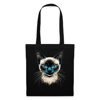 Siamkatze Siam Katze Siamese Cat Siamesen Katzen - Stoffbeutel - Schwarz - Vorne