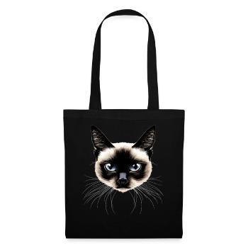 Siamkatze Siam Katze Siamese Cat Siamesen Katzen - Stoffbeutel - Schwarz - Vorne